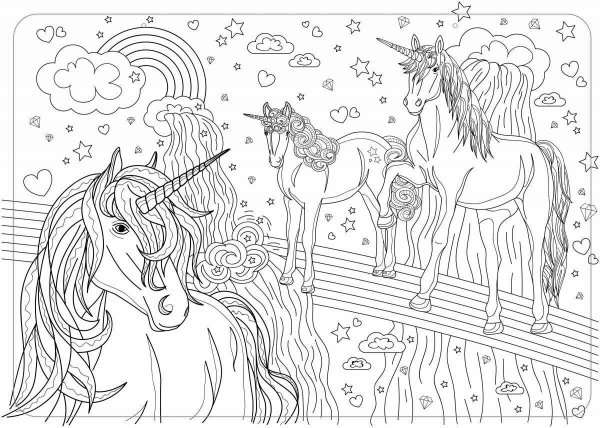 Раскраска Единороги
