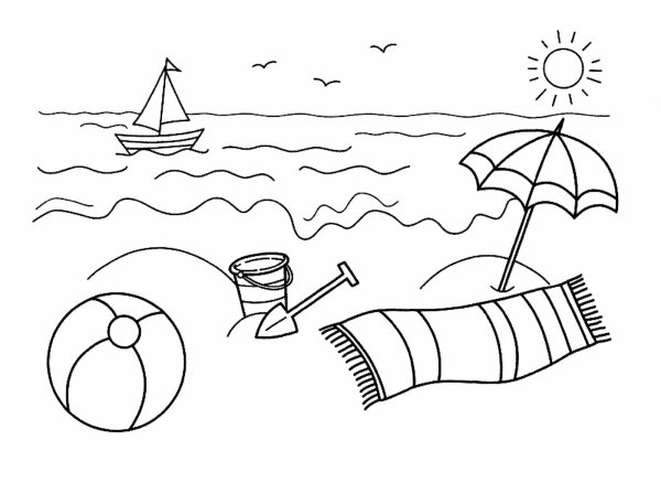 В море. Раскраска