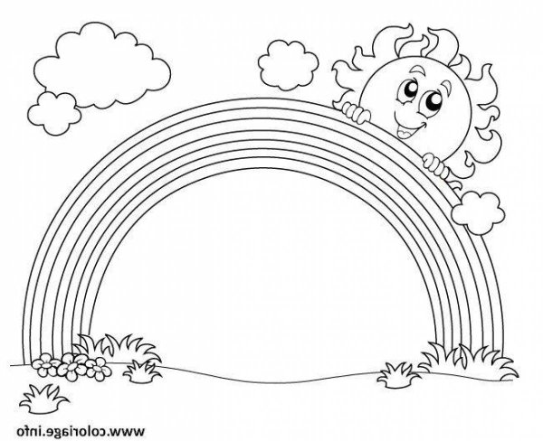 Солнышко и Радуга раскраска