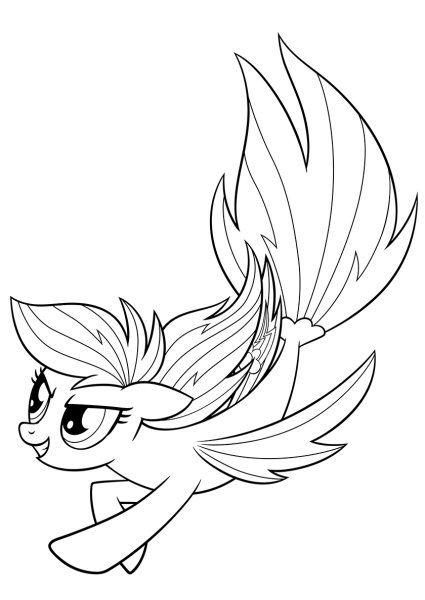 Раскраска пони Радуга Дэш Русалка
