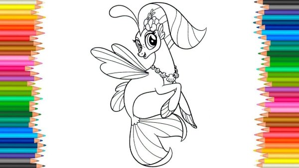 Раскраска пони Русалка Рарити