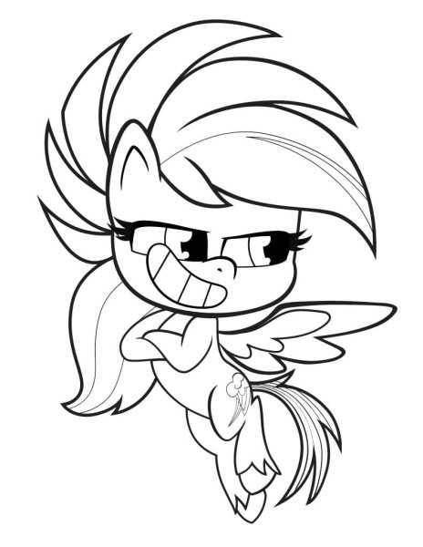 Пони русалки Чиби раскраска Радуга