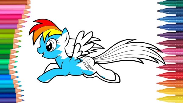 My little Pony раскраска Радуга Дэш