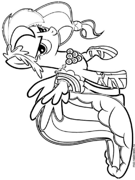 Принцесса Радуга Дэш раскраска