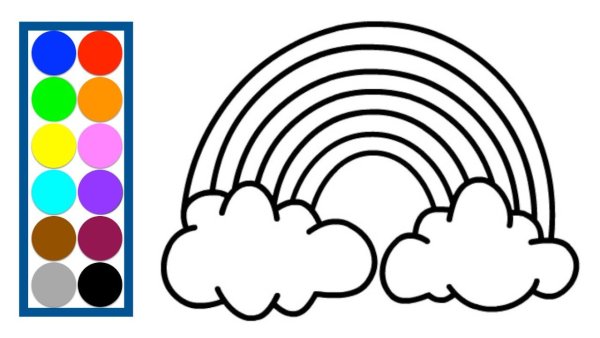 Радуга раскраска для малышей