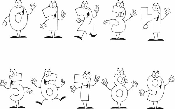 Веселые цифры: раскраска