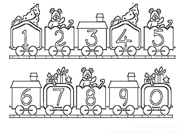 Паровозик с цифрами для детей