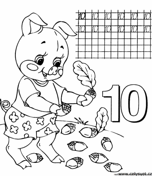 Раскраски прописи для детей цифры