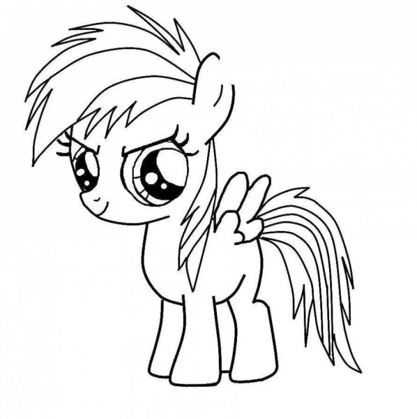 Раскраски пони маленькая Радуга Дэш
