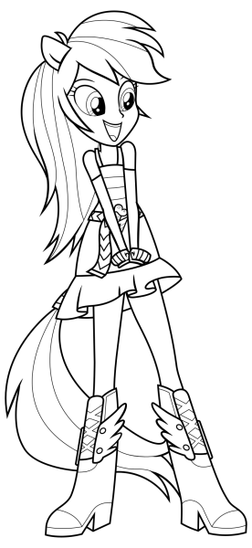 Раскраска Рейнбоу Дэш Эквестрия герлз
