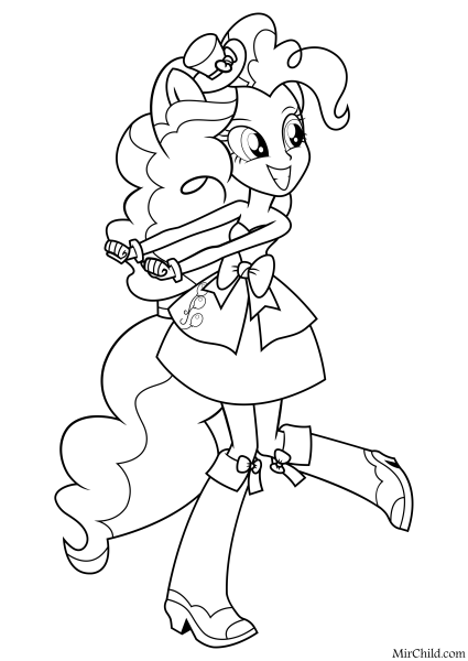 Раскраска Эквестрия герлз Пинки Пай