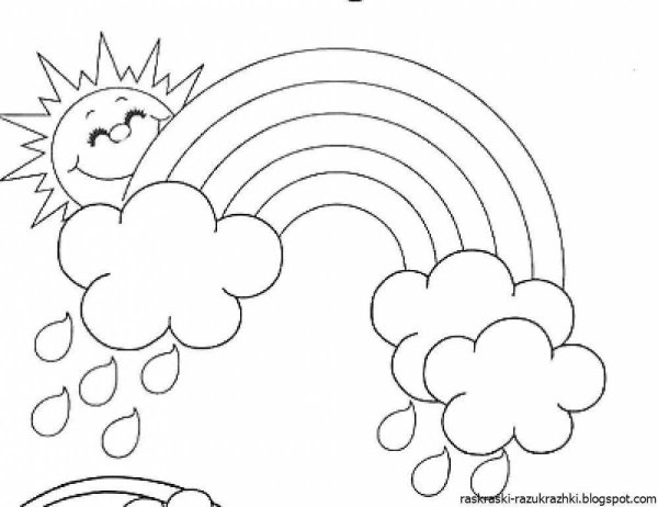 Радуга раскраска для детей