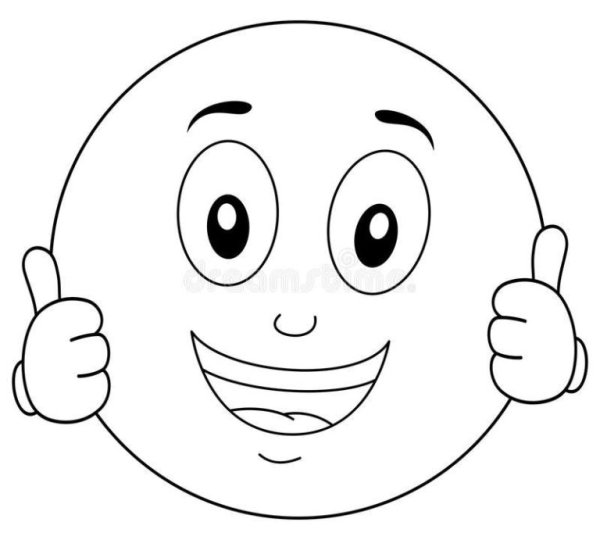 Смайлик улыбка раскраска