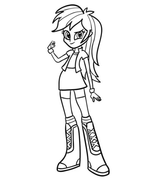 Раскраска Рейнбоу Дэш Эквестрия герлз