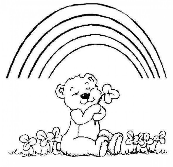 Раскраска Радуга для детей 3-4 лет