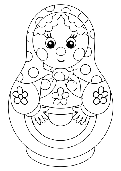 Раскраска Матрешка