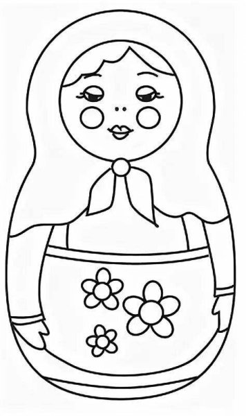 Матрёшка раскраска для малышеий