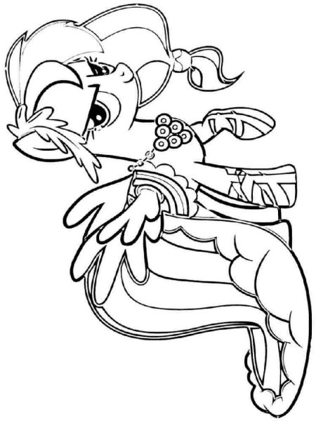 Принцесса Радуга Дэш раскраска