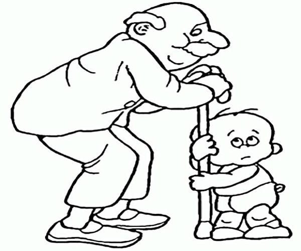 Раскраска дедушка