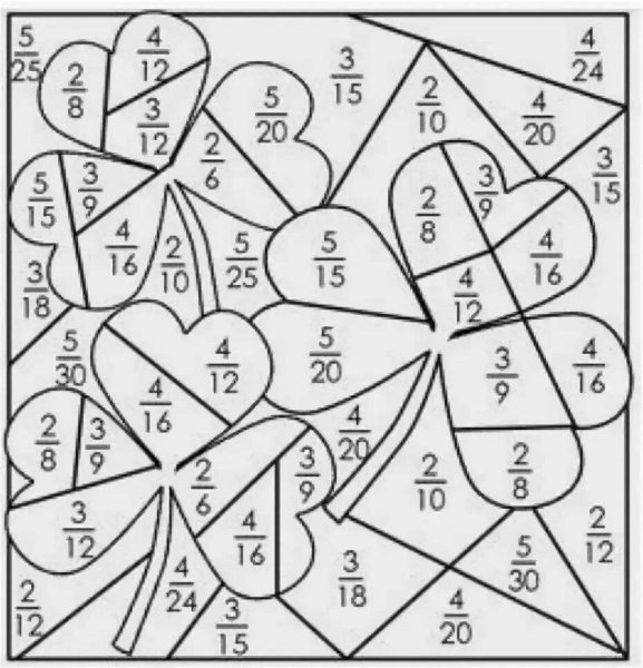 Математические раскраски дроби