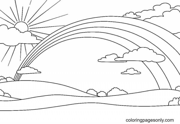 Раскраска природа Радуга
