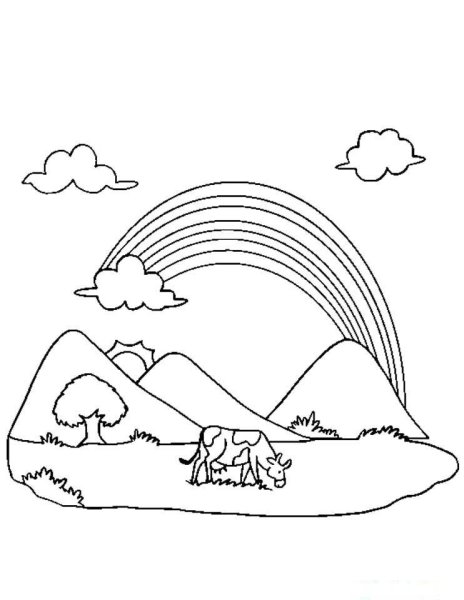 Раскраска природа Радуга