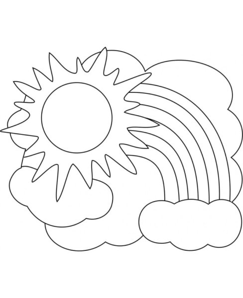 Радуга трафарет для раскрашивания