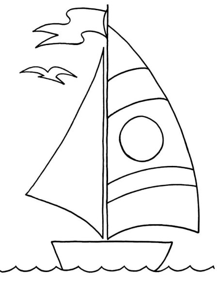 Раскраска. Кораблик