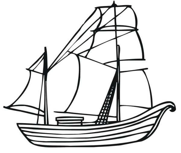 Парусный корабль раскраска