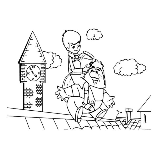 Малыш и Карлсон. Раскраска