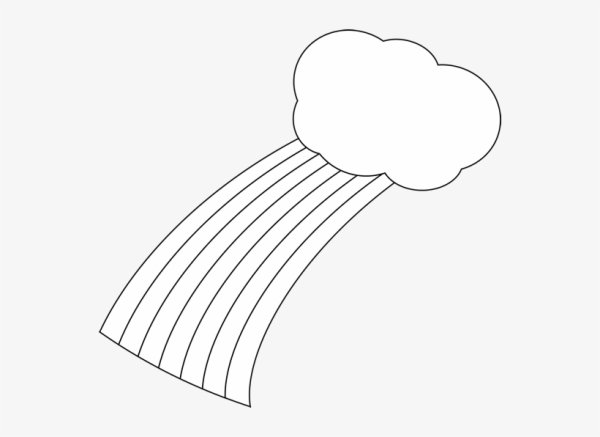 Радуга с облачками чёрна белая