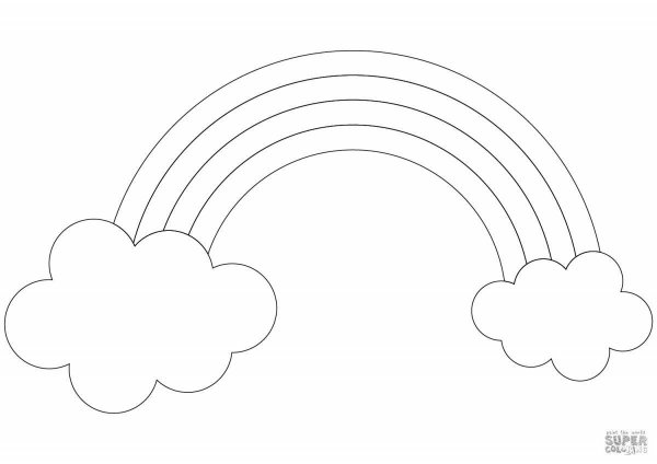 Радуга из кружочков раскраска