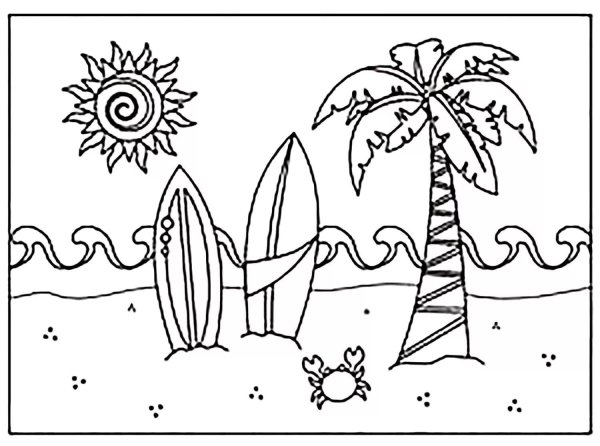 Лето раскраска для детей
