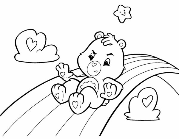 Радужные мишки раскраска