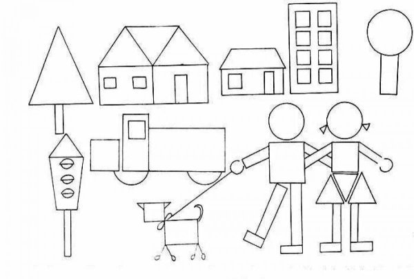 Рисование из геометрических фигур