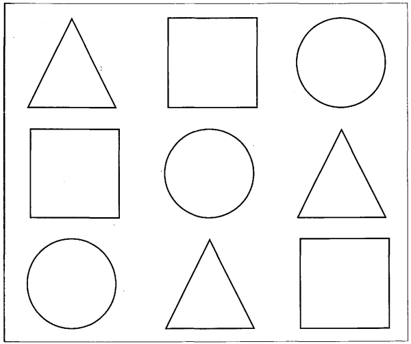 Геометрические фигуры раскраска для малышей