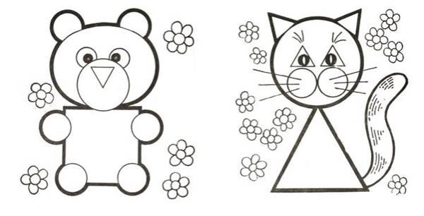 Рисование животных из геометрических фигур