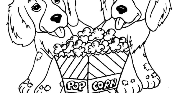 Раскраска собачка с цветами