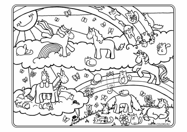 Раскраска Единороги