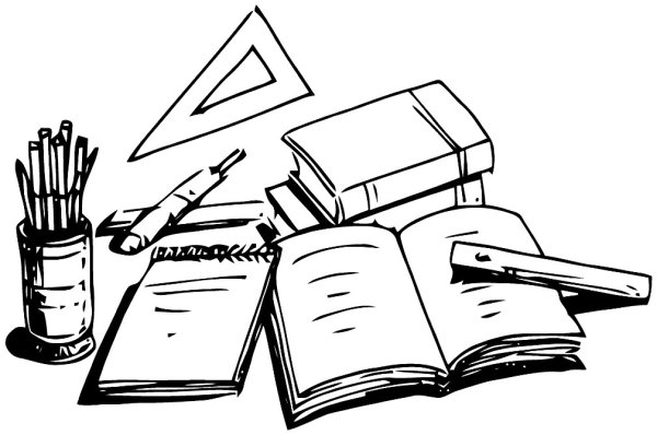 Раскраска школьные принадлежности