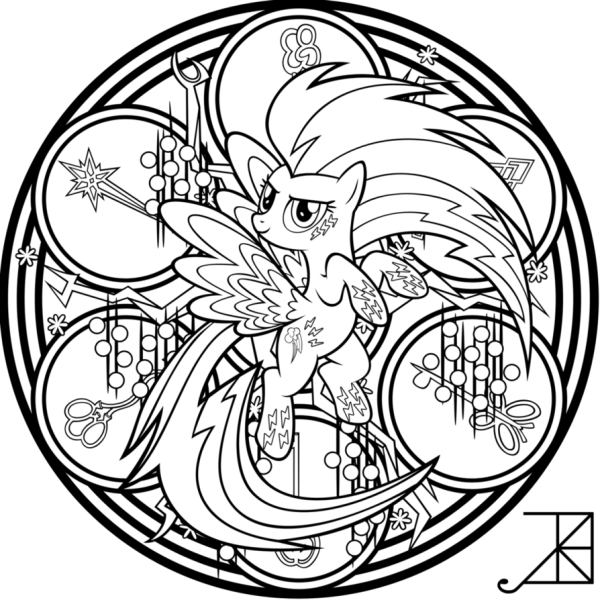 Раскраска пони принцесса Радуга