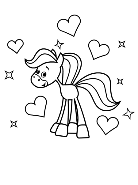 Лошадка Радуга раскраска