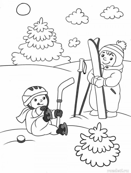 Зимние раскраски для детей