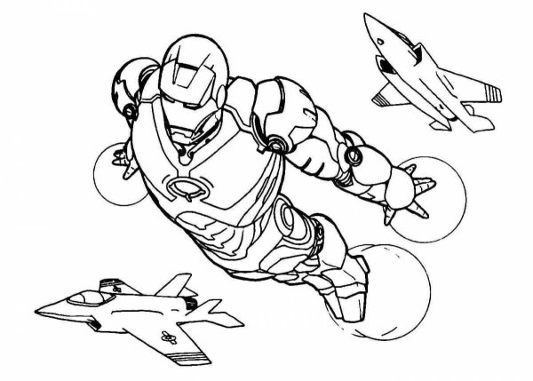 Разукрашки для мальчиков Железный человек