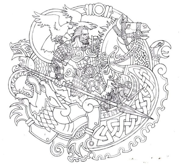 Раскраска славянские мотивы