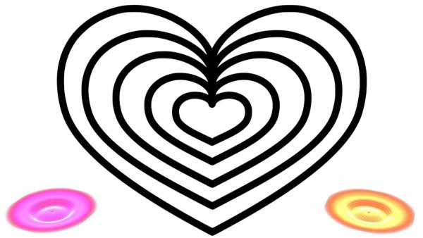 Разукрашки сердечки