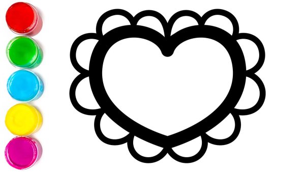 Радуга с сердечками раскраска