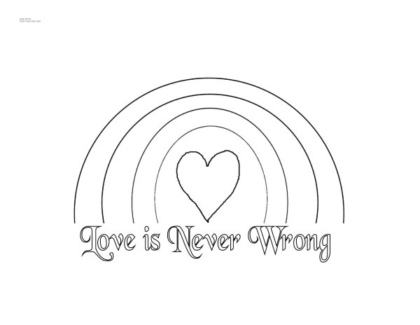 Радуга сердце раскраска для детей
