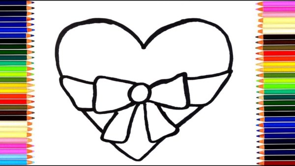 Простые рисунки срисовать сердечко Радуга