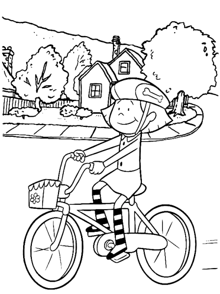 Велосипедист раскраска для детей